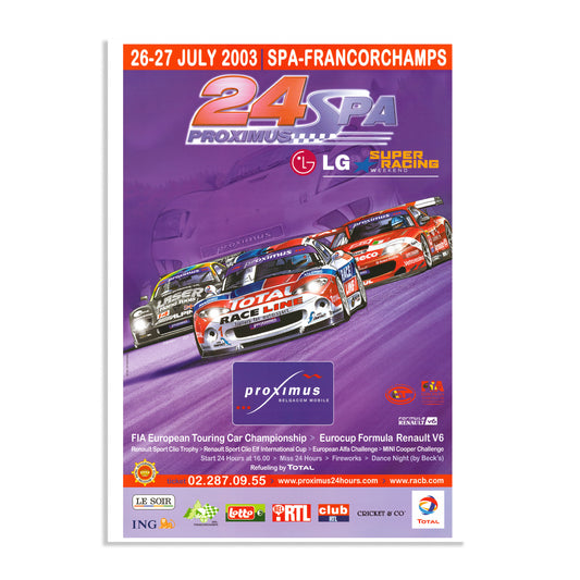 2003 24 Hours Of Spa Poster