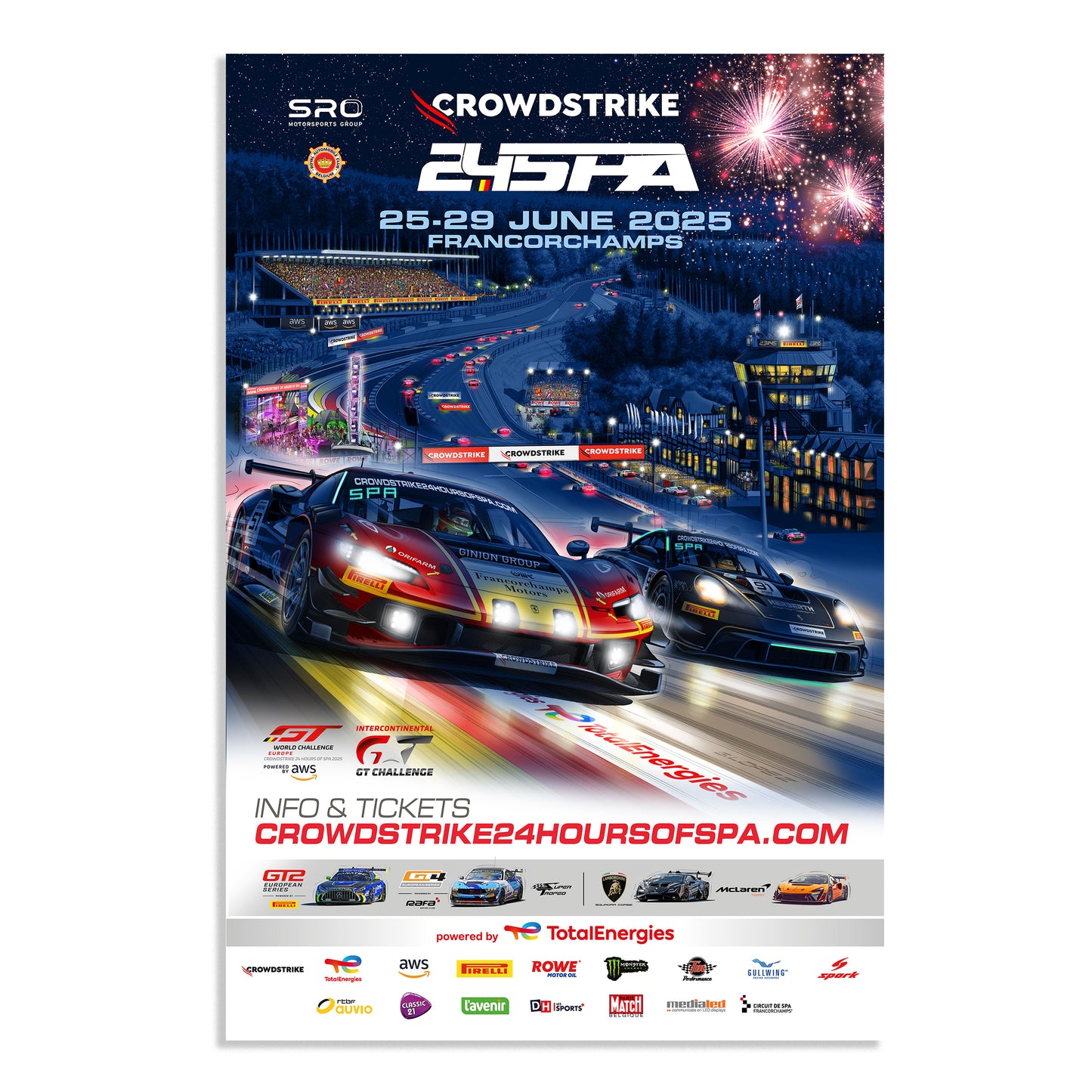 2025 CrowdStrike 24 Hours Of Spa Poster (Ferrari)