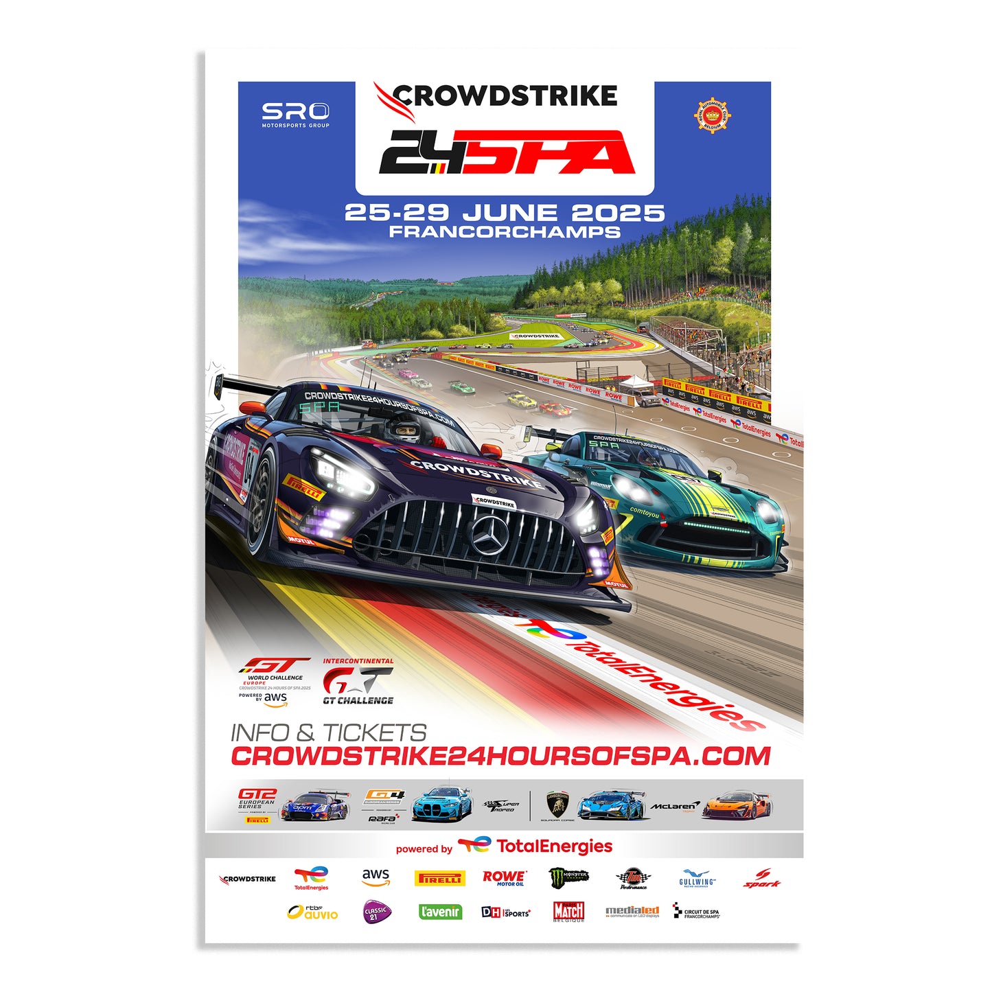 2025 CrowdStrike 24 Hours Of Spa Poster (Mercedes)