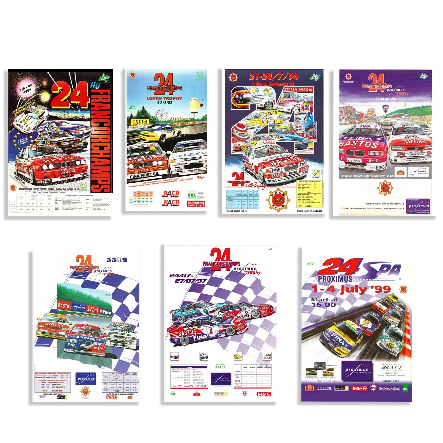 1991-1999 24 Hours Of Spa A3 Poster Bundle