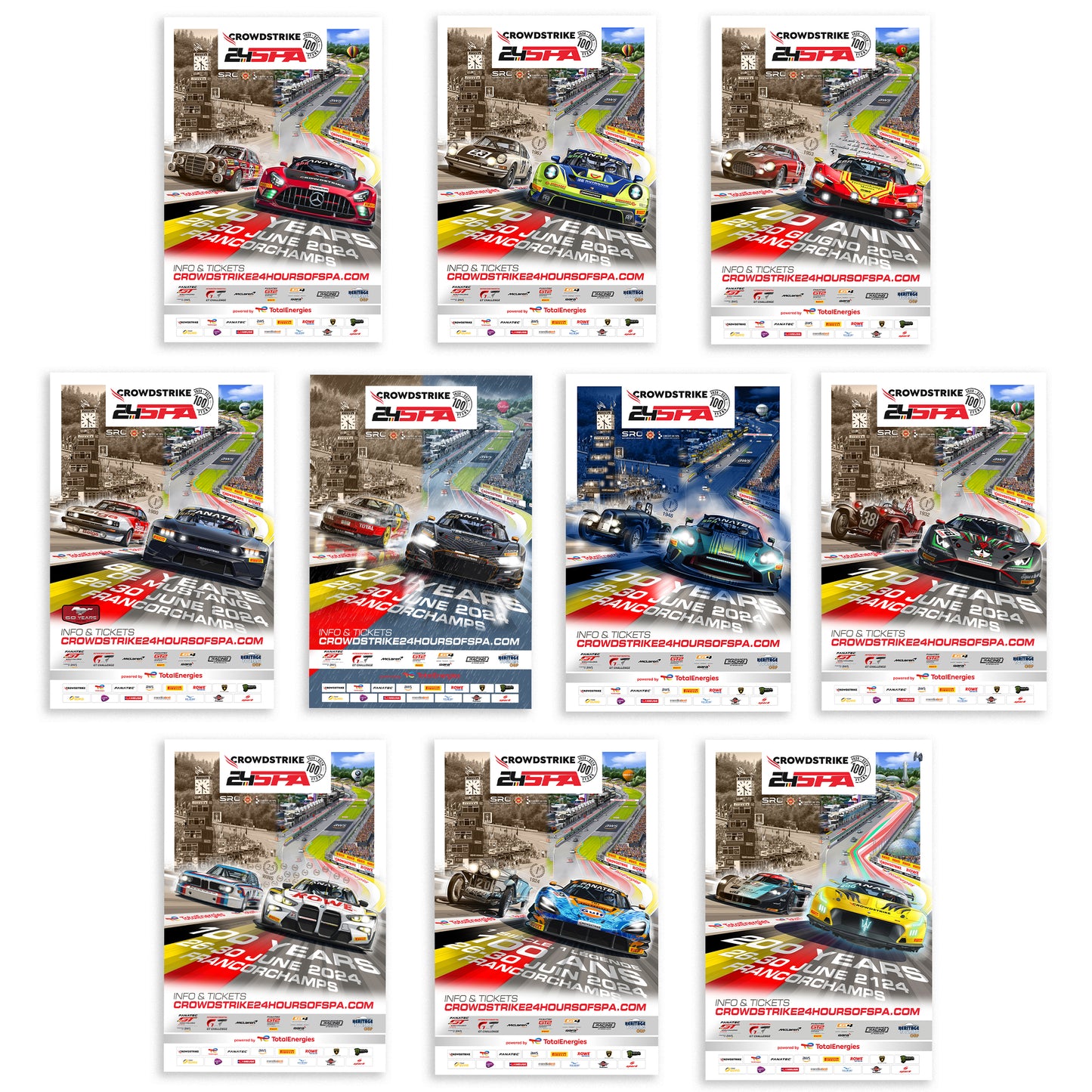 Crowdstrike 24 Hours Of Spa 2024 A3 Poster Bundle